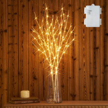 Hairui Twig Birch Branch with Fairy Lights 32in 100 LED Battery Operated Lighted White Willow Branch for Christmas Home Party Decoration Indoor