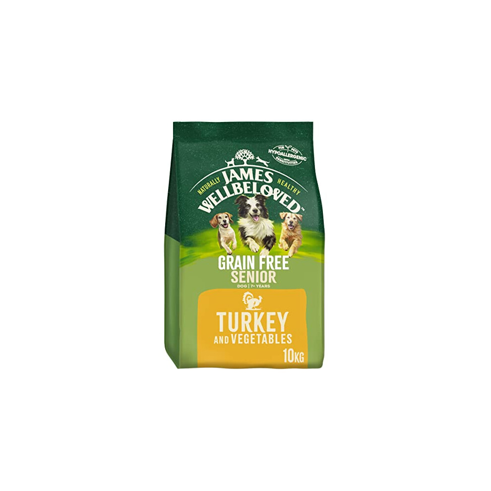 James Wellbeloved Complete Dry Grain Free Senior Dog Food Turkey and Vegetable, 10 kg