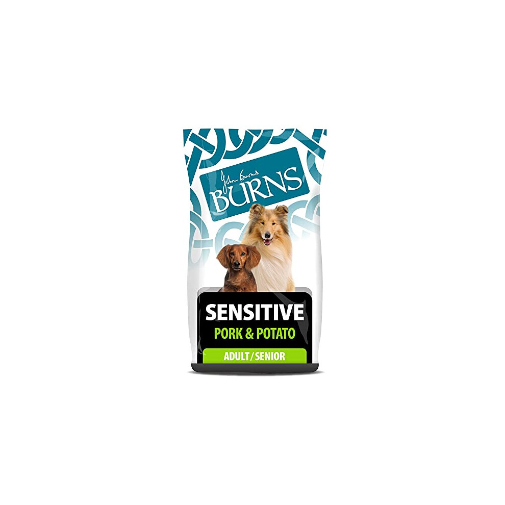 Burns Pet Nutrition Hypoallergenic Complete Dry Dog Food Adult and Senior Dog Sensitive with Pork and Potato 6 kg