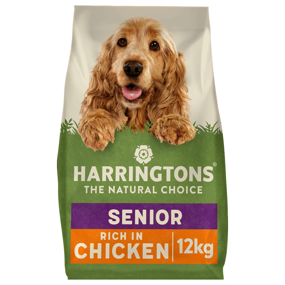 Harringtons Senior Complete Dry Dog Food Chicken & Rice 12kg - Made with All Natural Ingredients