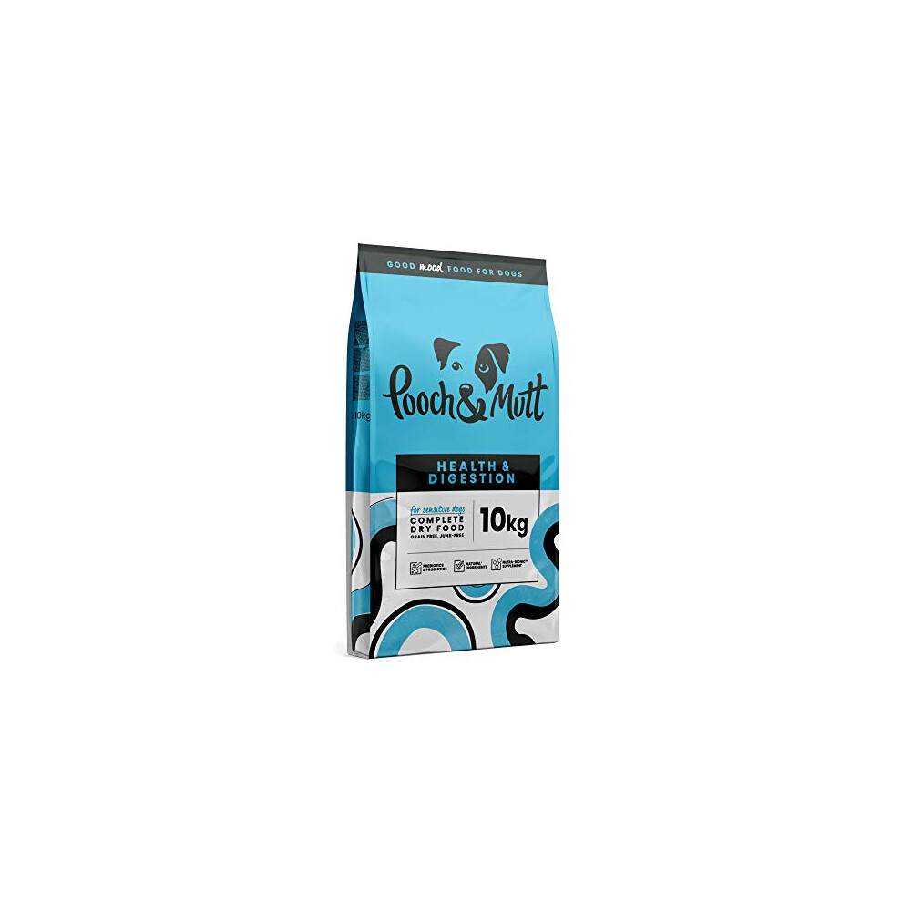 Pooch & Mutt - Health & Digestion, Complete Dry Dog Food (Grain Free), Salmon And Sweet Potato, 10Kg