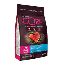 Wellness CORE Small Breed Adult Ocean, Dry Dog Food for Smaller Dogs, Dog Food Dry for Small Breeds, Grain Free, High Fish Content, Salmon & Tuna, 5