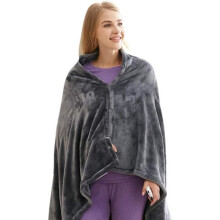 USB Heated Blanket Warm Shawl 3 Heating Settings Electric Heating Soft Cape Heated Blanket Coral Flannel [968]