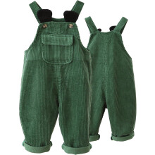 (80, Green) Baby Girl Boy Corduroy Dungarees Overalls Pants Cute Toddler One-Piece Bib Pants Jumpsuit Soft Suspender Trouser Autumn