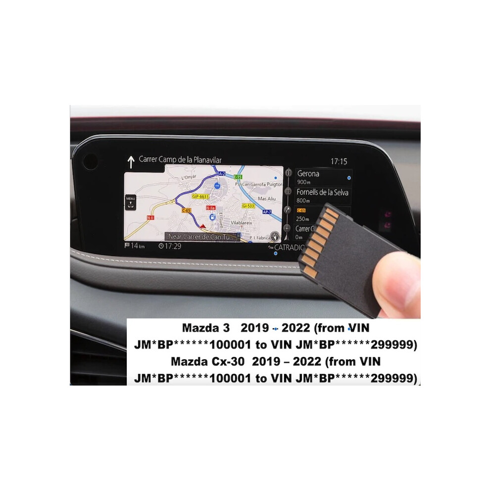 MAZDA 3, CX-30 WIDESCREEN SAT NAV MAP SD CARD EUROPE 2022 - BDMC66EZ1B