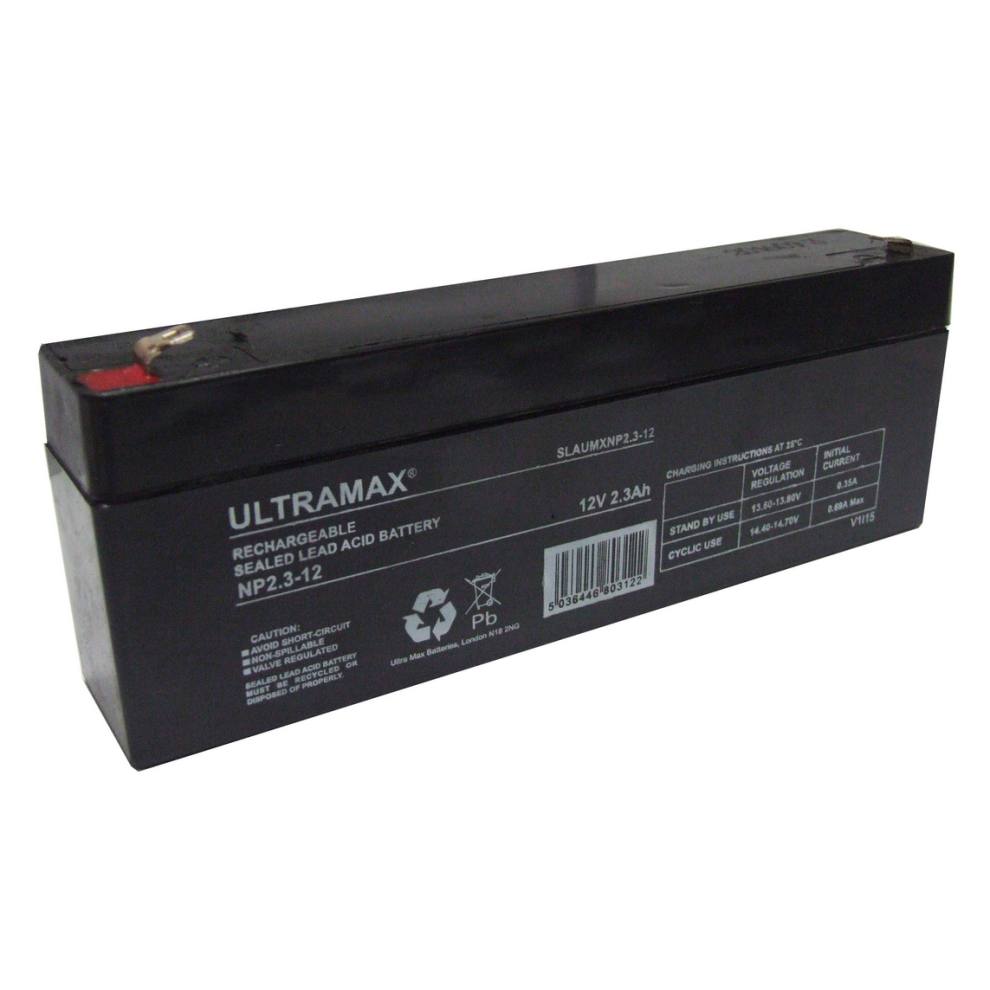 Ultramax 12V 2.3Ah Sealed Lead Acid Rechargeable Battery