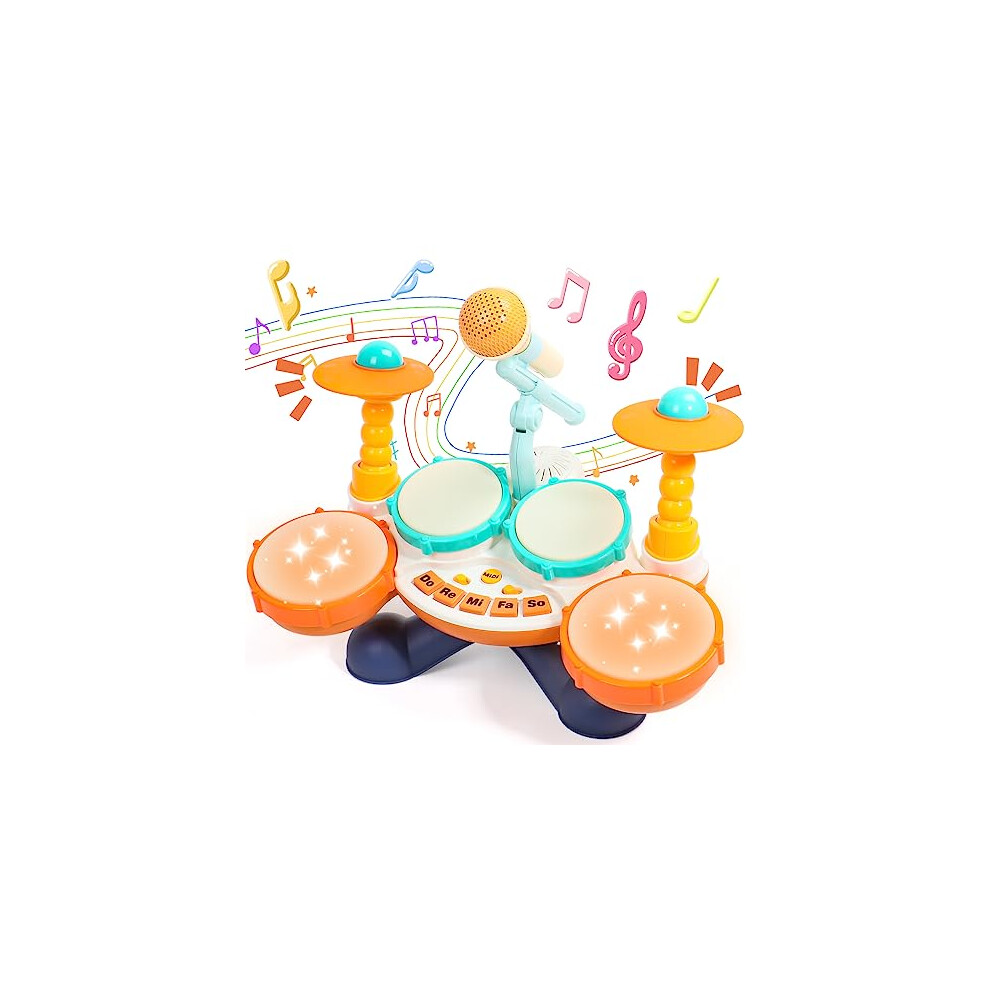 Kids Drum Kit - Toys for 1 Year Old Boys Girls Drum Set Baby Musical Instruments 1 Year Old Gifts Boys Girls, Presents Babys Toys for 1 2 Year Old 12