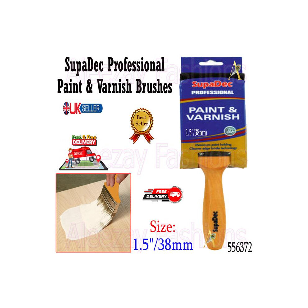 Supadec Diy Wooden Professional Paint & Varnish Brushes 1.5"/38Mm 5017193409669