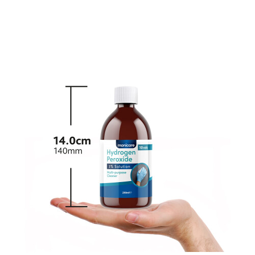 Monicare Hydrogen Peroxide 3% -250ml, 10 Vols, Clear 1