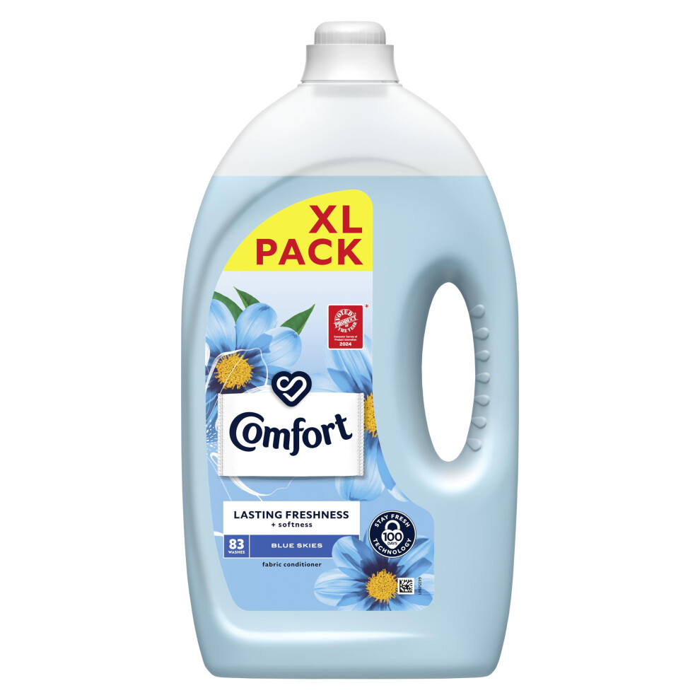 Comfort Blue Skies Fabric Conditioner with Stay Fresh technology for 100 days of freshness + fragrance* 83 washes (2.49 L)