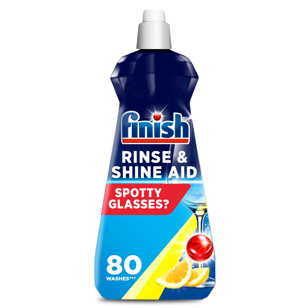 Finish | Finish Dishwasher Cleaner Rinse Aid | Lemon| 400ml |For Ultimate Clean and Diamond Shine