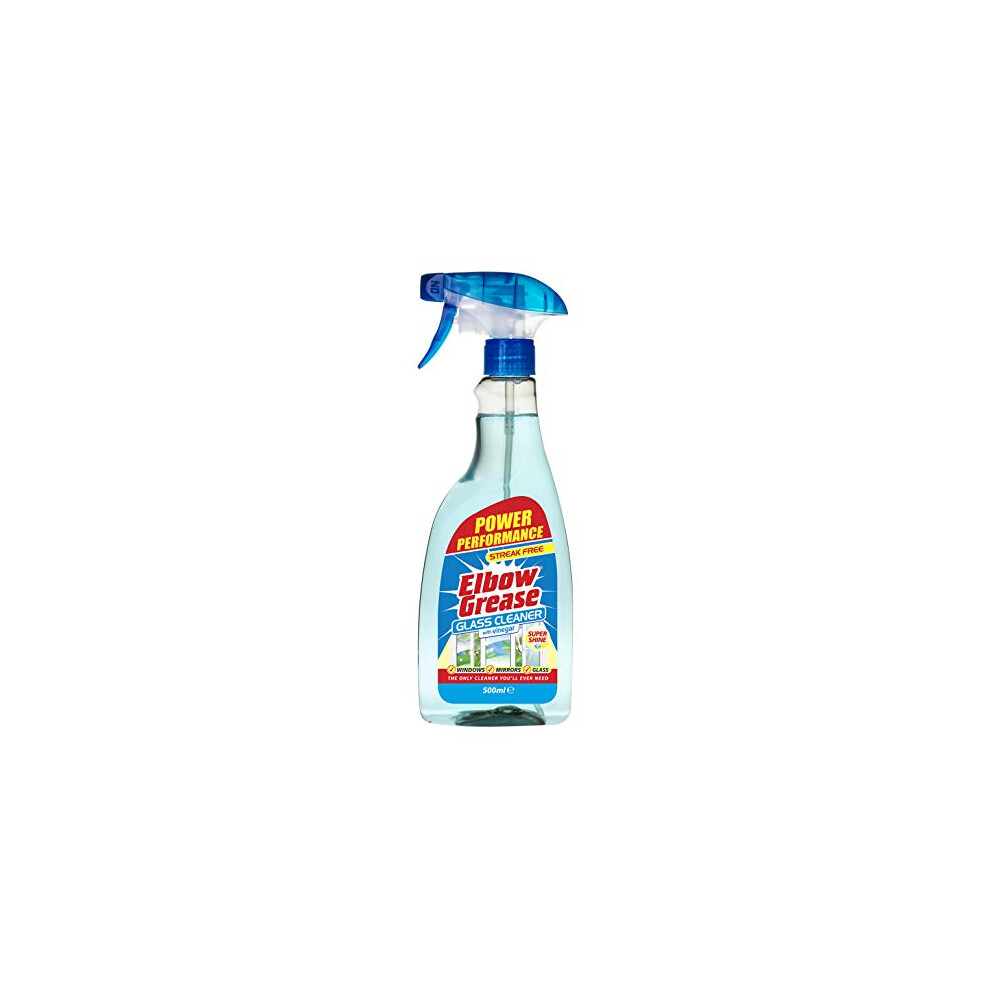 Elbow Grease Glass Cleaner with Vinegar for Windows and Mirrors, 500 ml - Window Cleaning Equipment (Pack of 1)