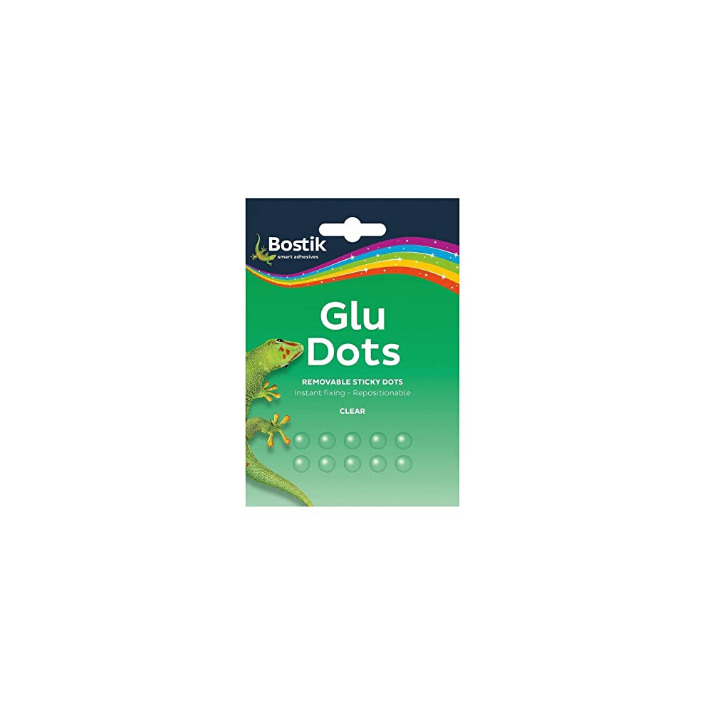 Bostik Glu Dots ? Removable, Double Sided Glue Dots, For Instant Fixing & Crafts, Easy to Use, No Mess, Clear, x64 Glu Dots