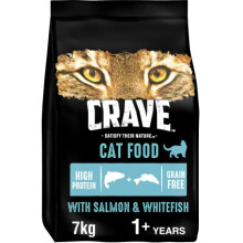 Crave Dry Cat Food - High Protein and Grain-Free Cat Food with Salmon and WhiteFish, 7 kg (Pack of 1)