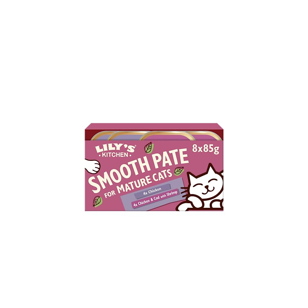 Lily's Kitchen Smooth Pat? Selection Grain Free Chicken and Chicken with Cod for Mature Cats (32 Trays)