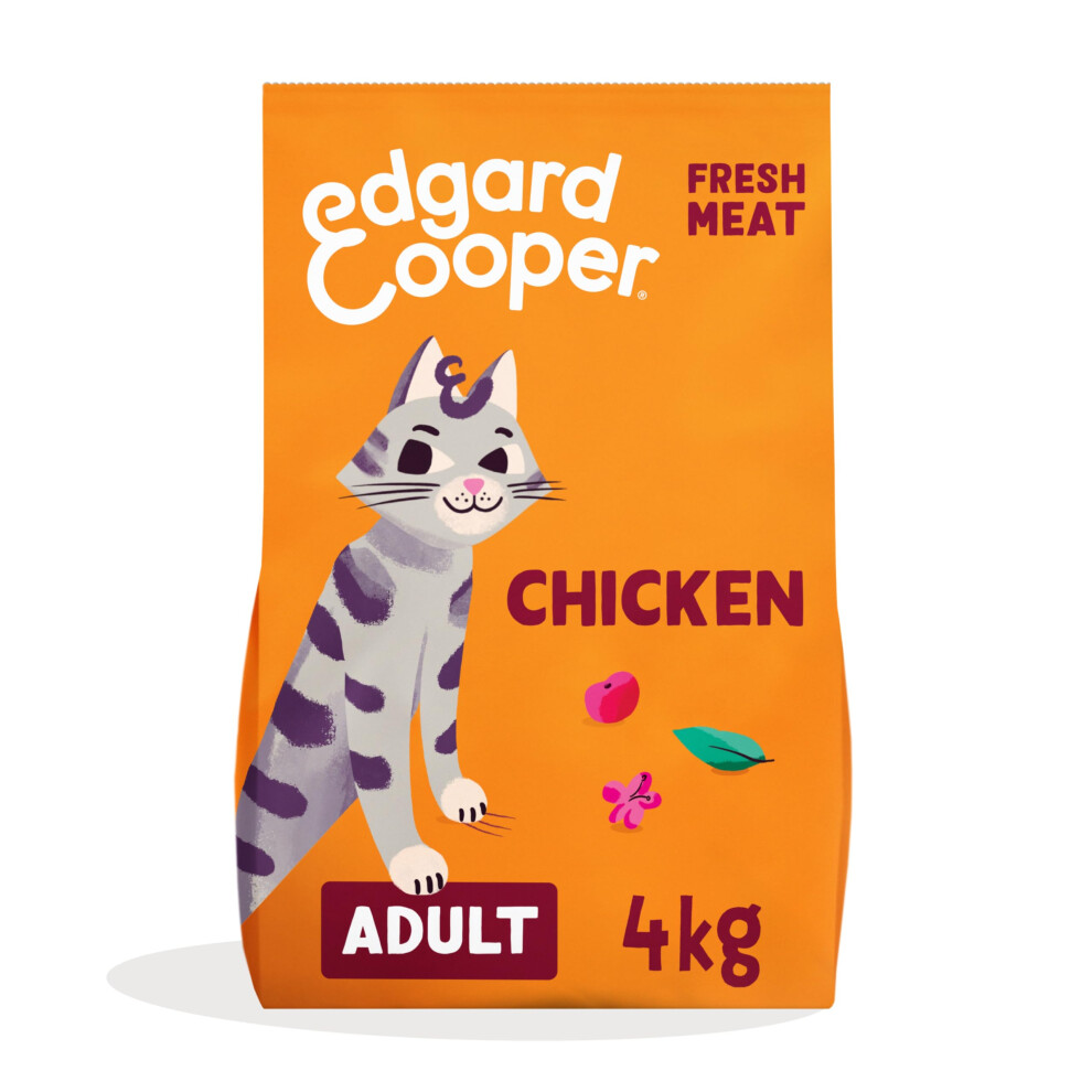 Edgard & Cooper Dry Cat Food Grain Free Adult Chicken 4kg - Natural, Fresh Meat for indoor or outdoor cats, Junk free, Healthy Ingredients, help