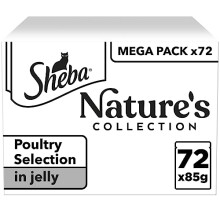 SHEBA Natures Collection Cat Pouches Poultry Collection in Jelly 72x85g pack