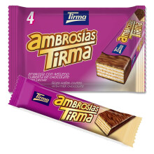 Tirma Milk Chocolate Ambrosias | Milk Chocolate Wafers | Milk Chocolate Cream Filled Wafers | Milk Chocolate Bars | 4 Pieces | 86 g