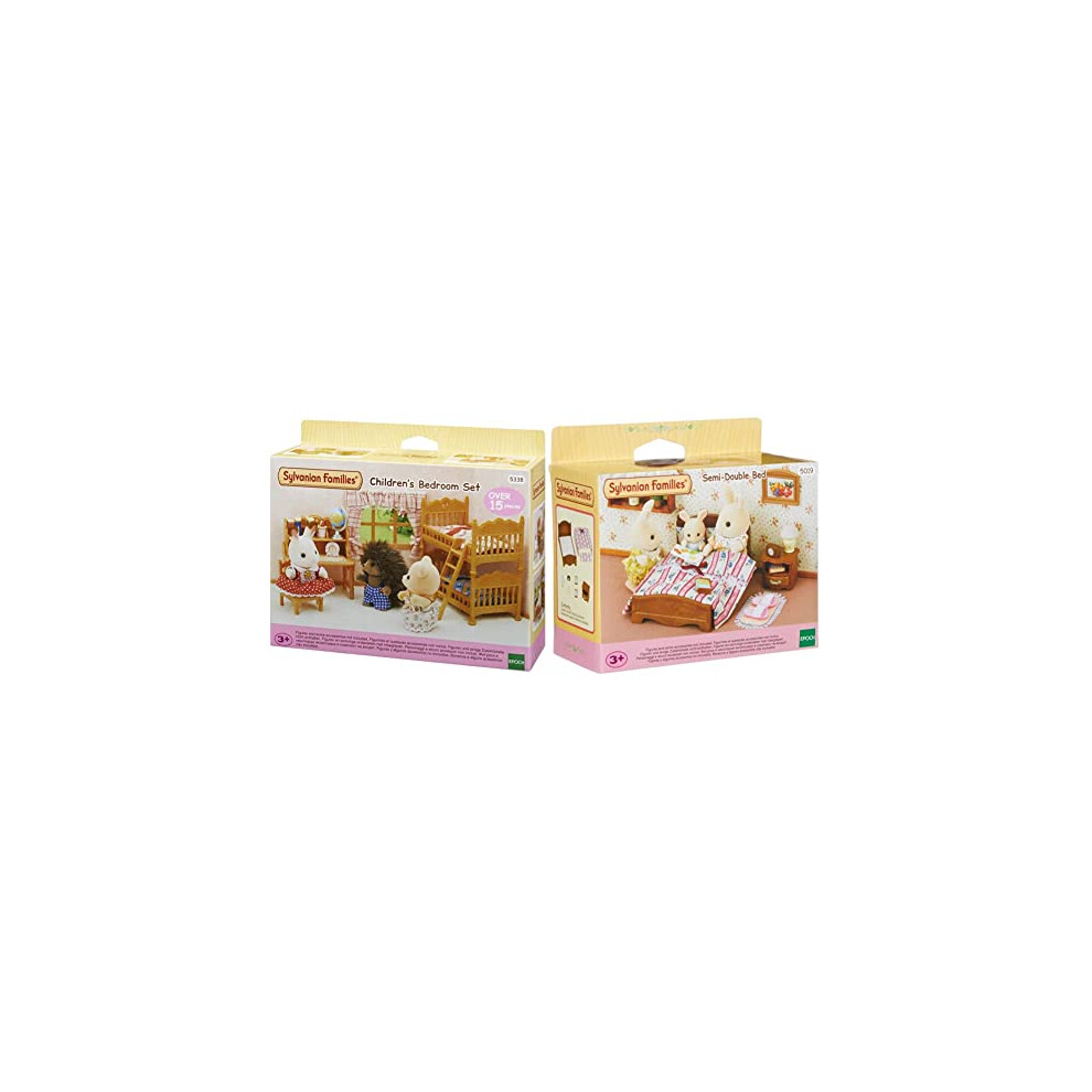 Sylvanian Families 5338 Children's Bedroom Set, Multicolor & Families - Semi-Double Bed