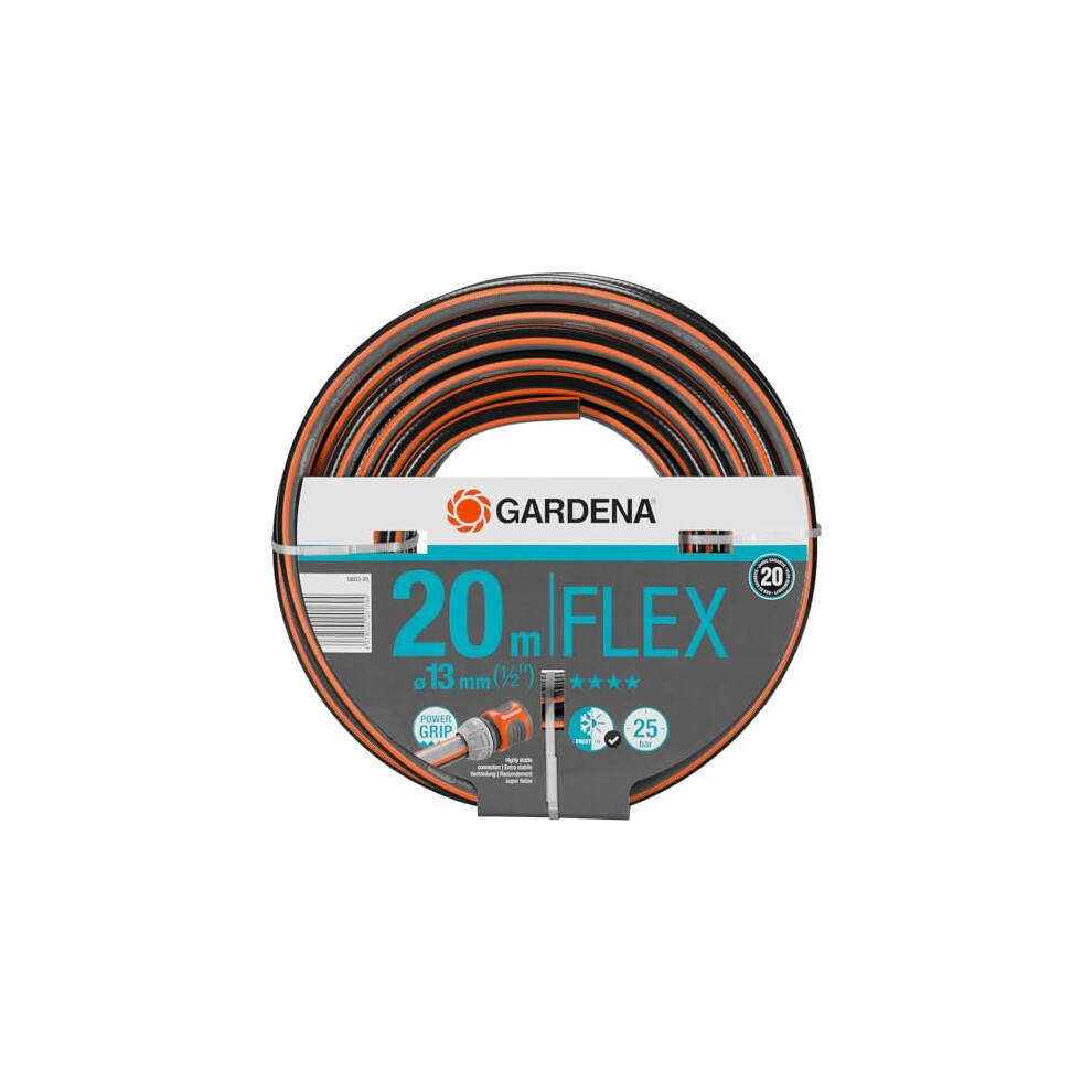 Gardena Comfort Flex Hose 13 mm (1/2 inch), 20 m: dimensionally stable, flexible garden hose with power Grip profile, made of high quality spiral