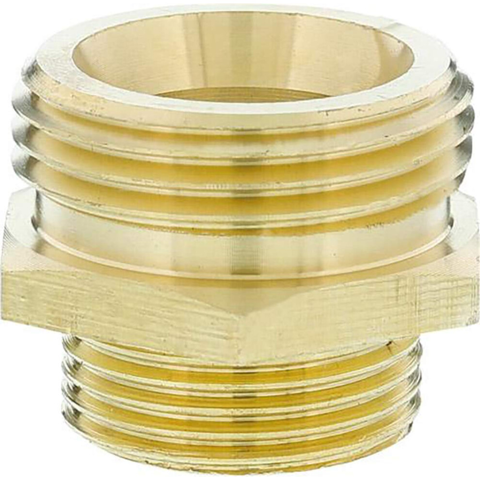 GARDENA Brass Reducing Threaded nipple: Brass Fitting, 2-sided Connection to e.g. Pumps, 33.3 mm (G 1 ") - AG / 26.5 mm (3/4") - AG (7263-20)