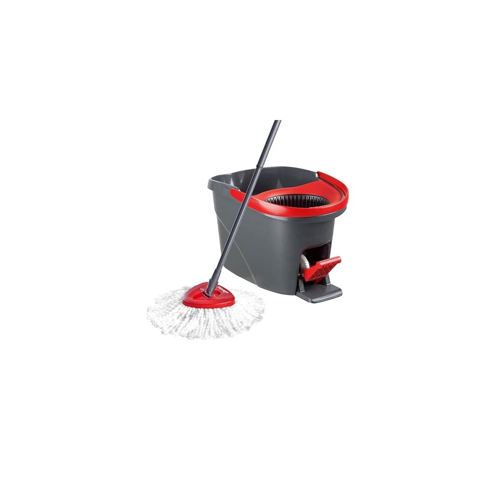 Vileda Easy Wring, Clean spin mop and bucket set with foot pedal, Telescopic Handle 85 ? 123 cm, Floor mop with spinning wringer, 2in1 Microfibre mop