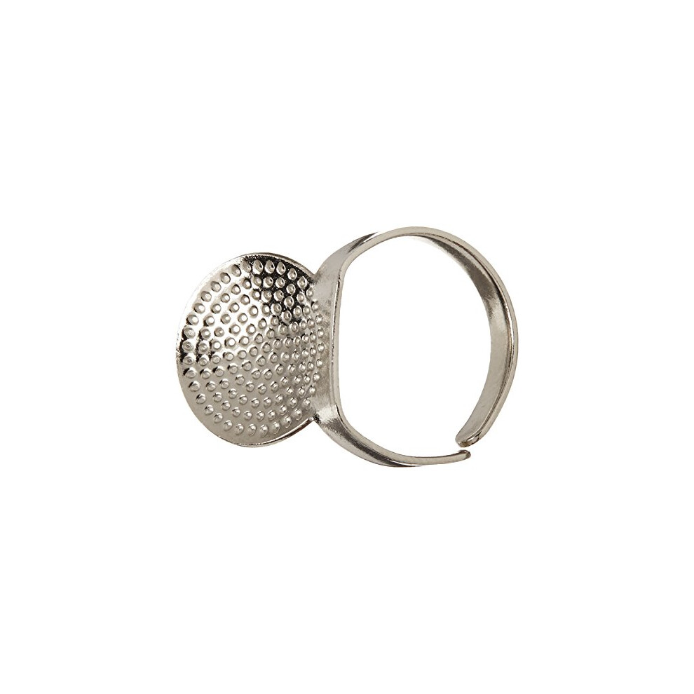 Clover 611 Adjustable Ring Thimble with Plate, 1 , Silver