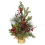 60cm Pre-Lit Christmas Tree with Red Berries - Pine & Jute Base Decor 3