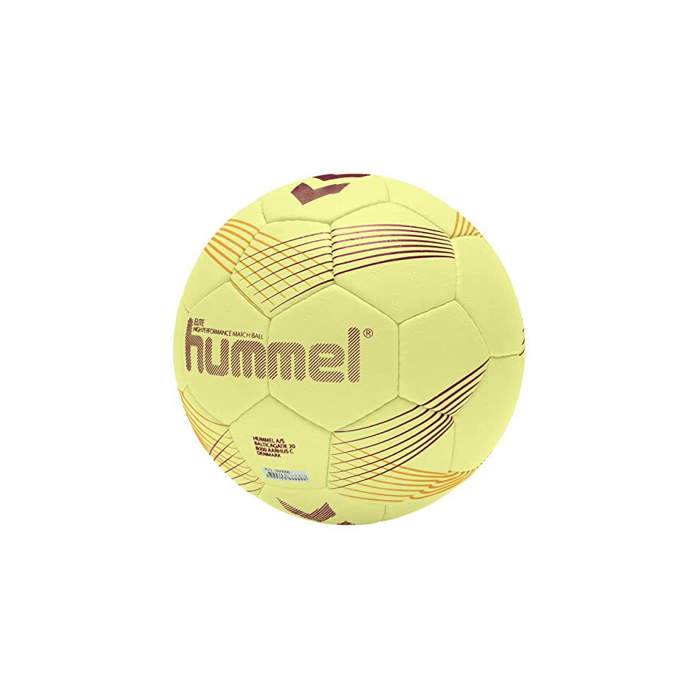 hummel 212549 Unisex Adult Elite HB Handball, Green/Yellow, 3