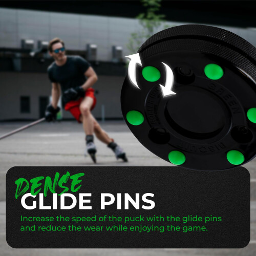 Green Biscuit Roller Pack - Inline/Off-Ice/Street Hockey Training Pucks 2