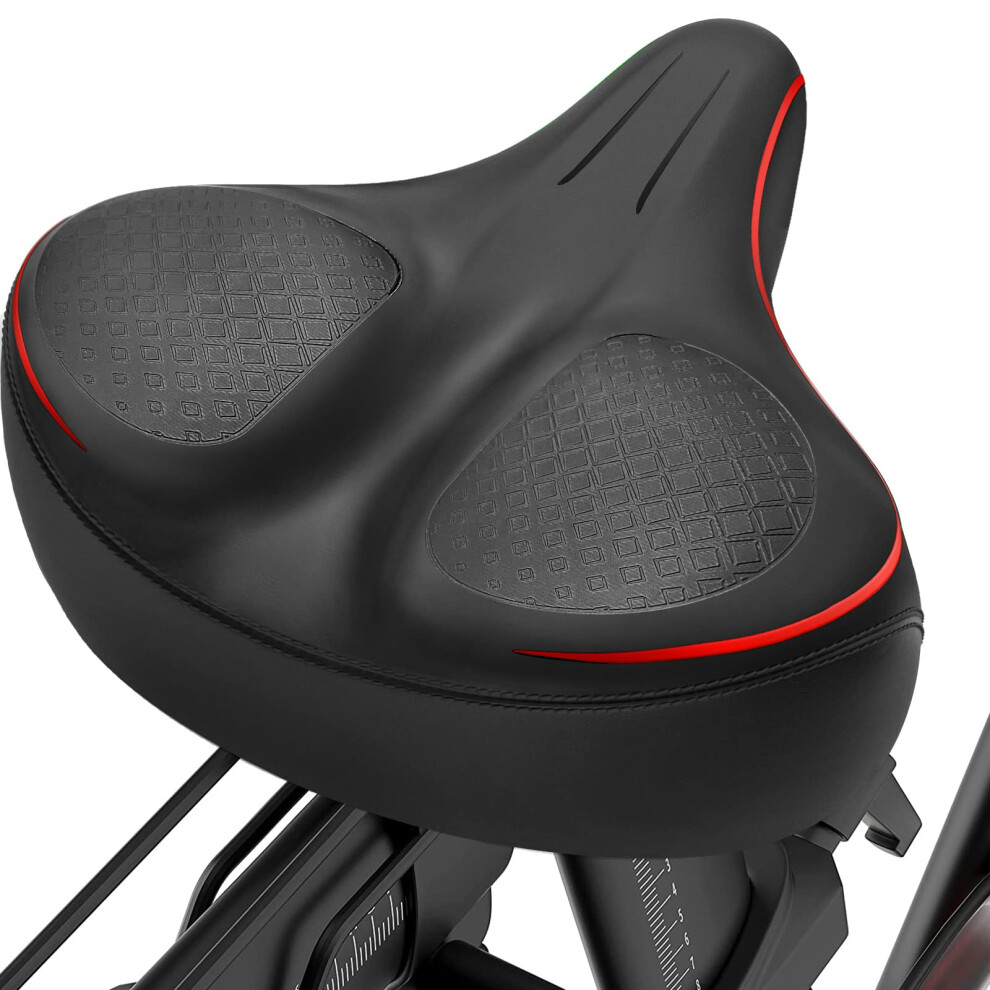 YODOTE Oversized Bike Seat Wide Bicycle Saddle Memory Foam Soft Padded Design for Peloton Bike Universal Fit Most Exercise Bike or Road Stationary