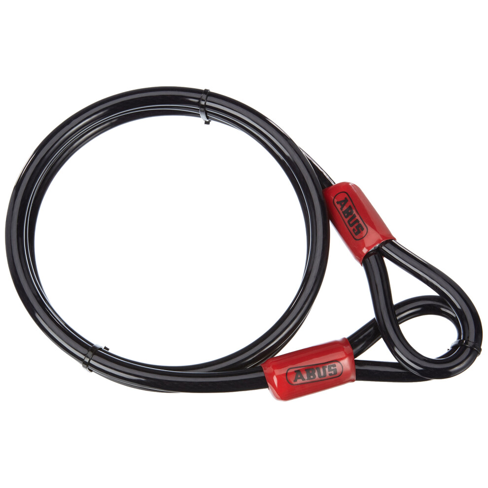 ABUS Cobra 12 loop cable - steel cable coated with plastic - security for bicycle and motorbike accessories - 1.8 metres long, 12 mm thick