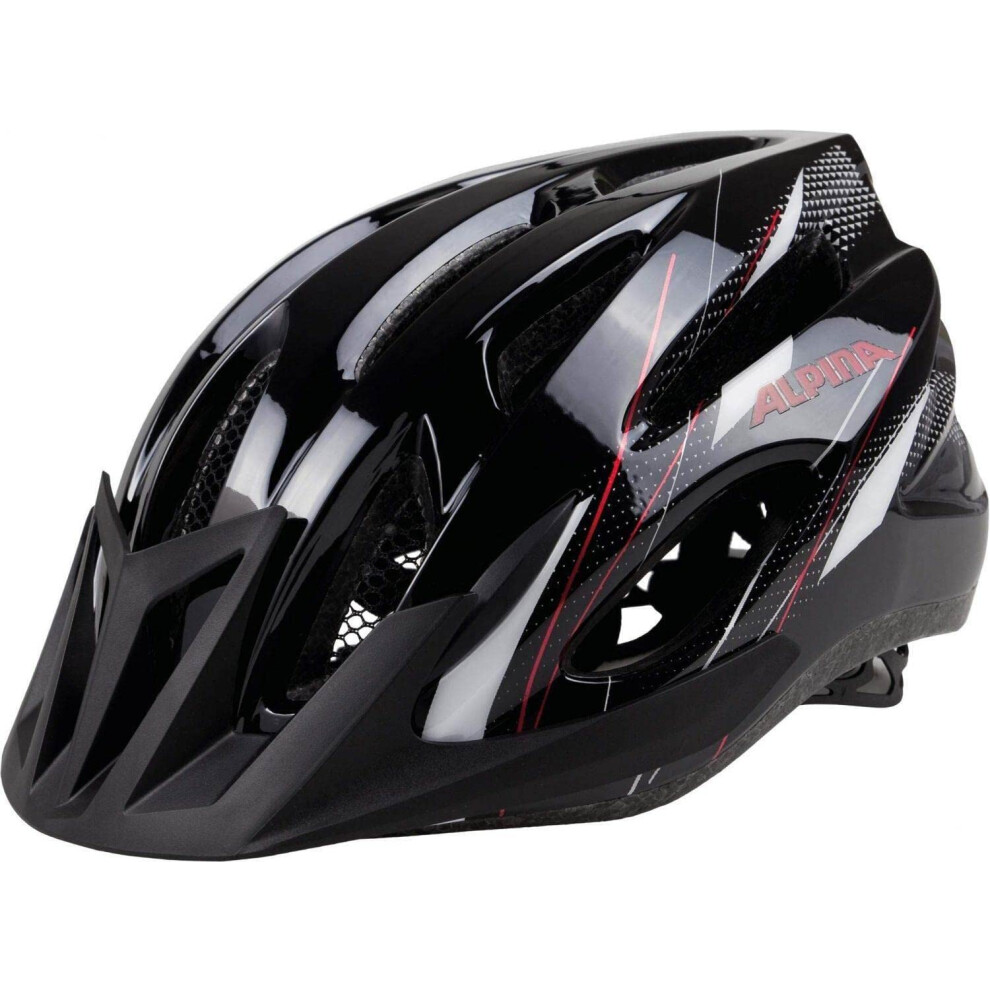 ALPINA MTB 17 Bicycle Helmet, Black-White-Red, 58-61 cm