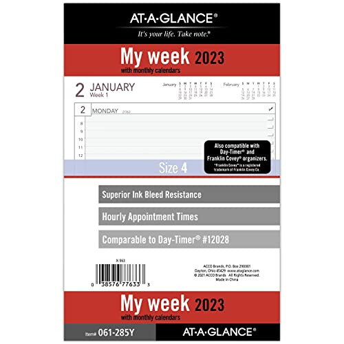 AT-A-GLANCE 2023 Daily Planner Refill, Hourly, 12010 Day-Timer