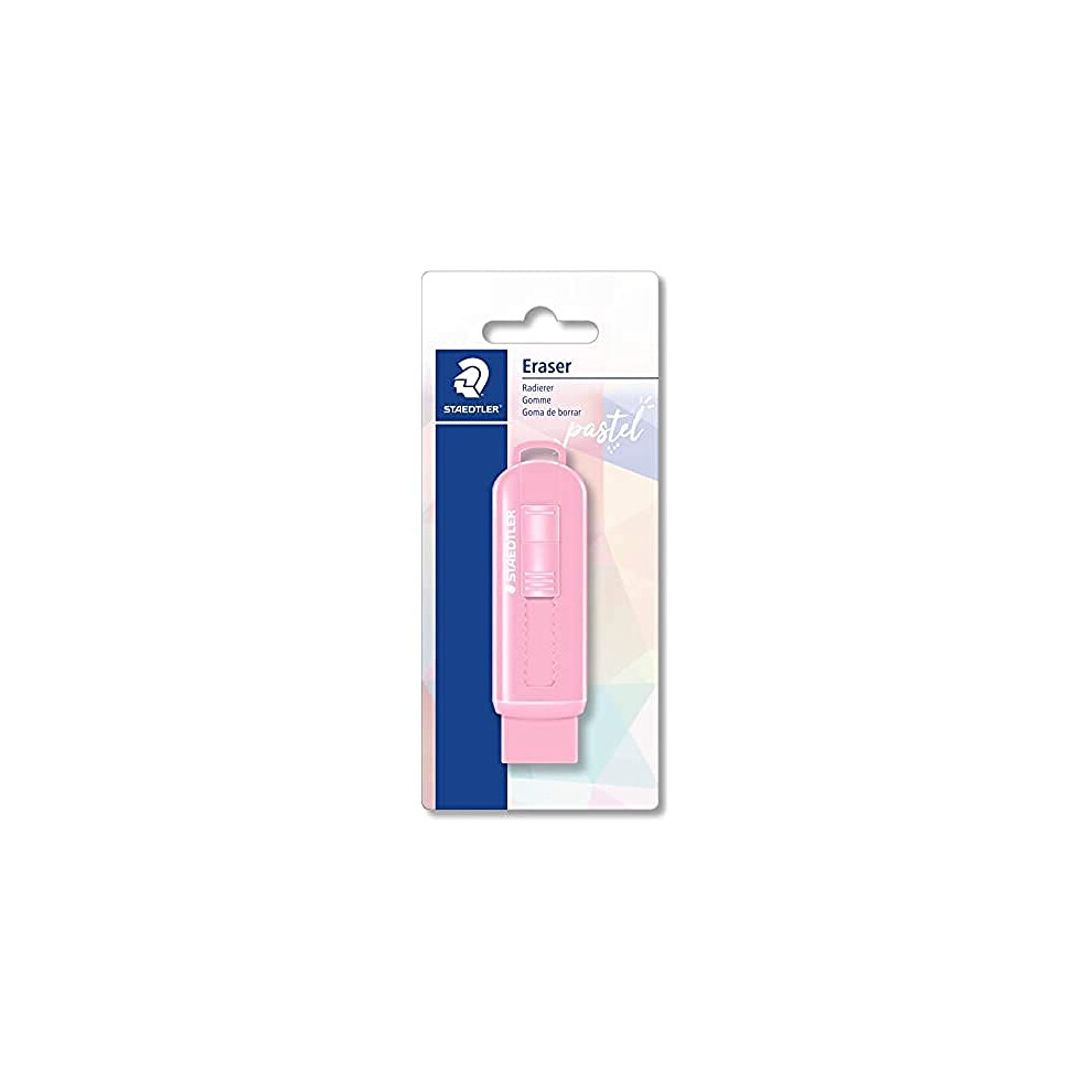 STAEDTLER Eraser in beautiful pastel colours, with practical plastic sleeve, assorted colours, 525 PSBKPA