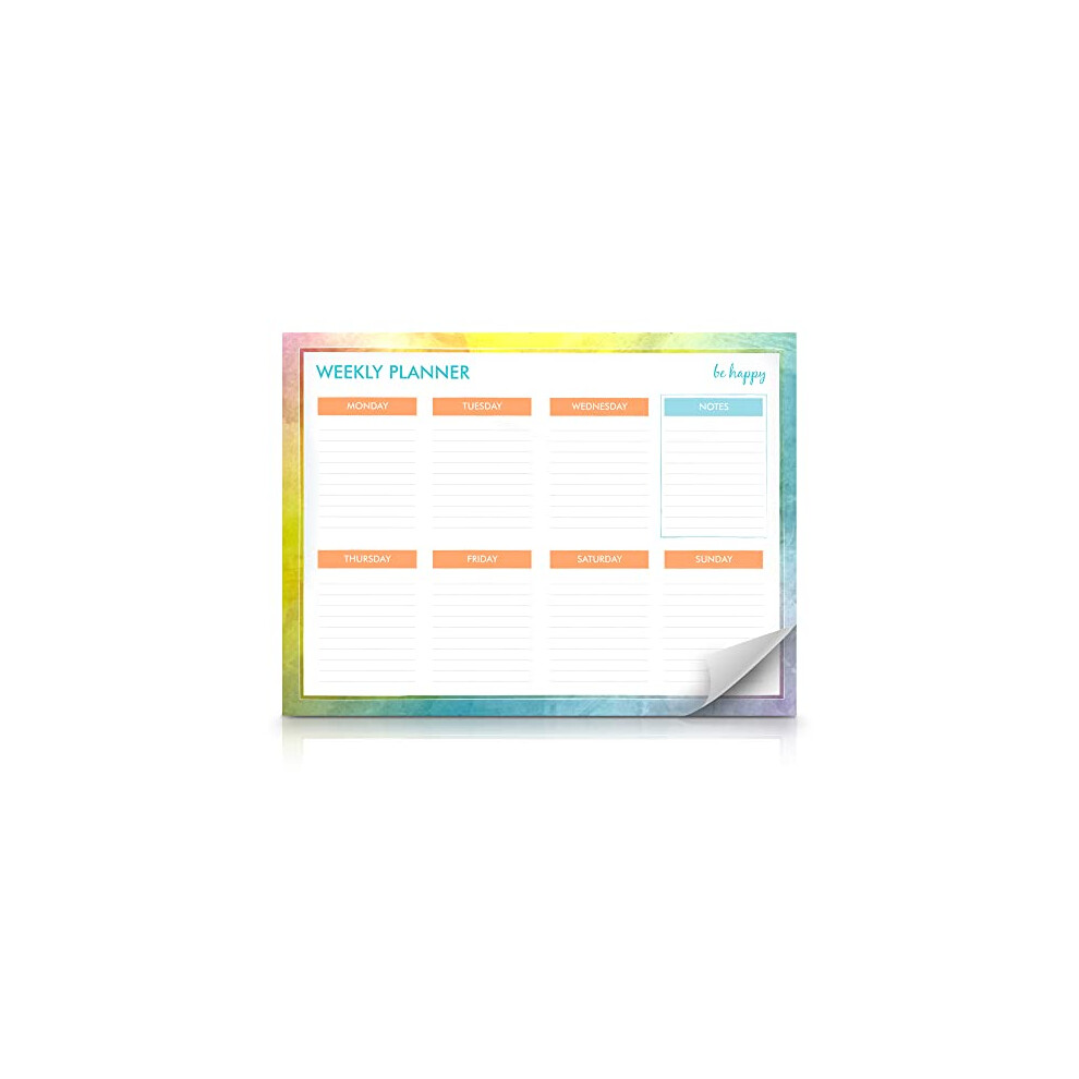 Weekly Planner Pad | 52 Sheets | 27 x 19cm | Weekly Day Planner | Weekly Meal Planner Pad | Week Planner Pad | Weekly Food Planner, Weekly Desk