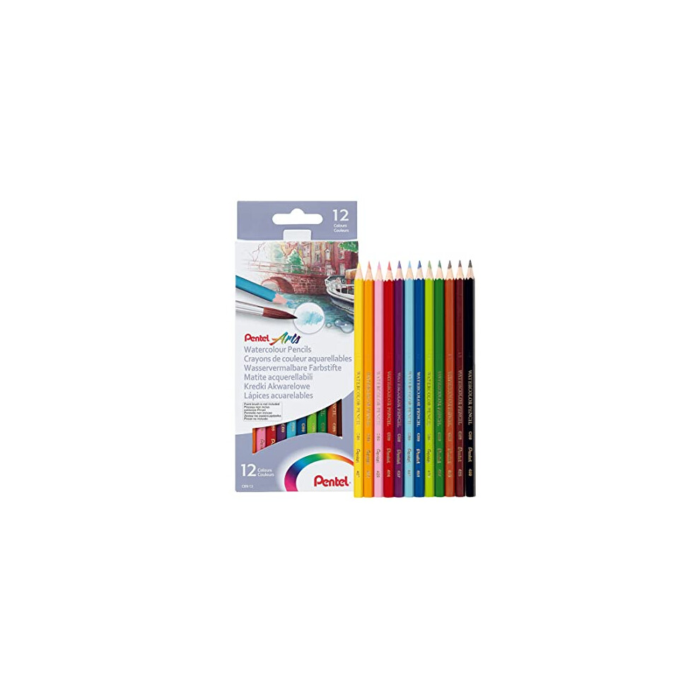 Pentel Arts Watercolour Pencil Set - Assorted (Pack of 12) CB9-12U