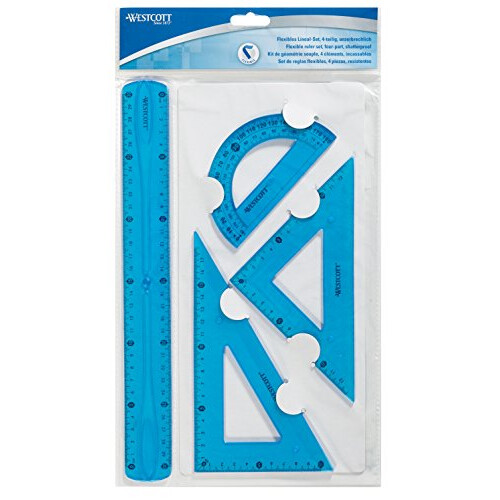 Westcott 10302?00?Flexible Ruler Set of 4?Plastic 3?Assorted Colours 1