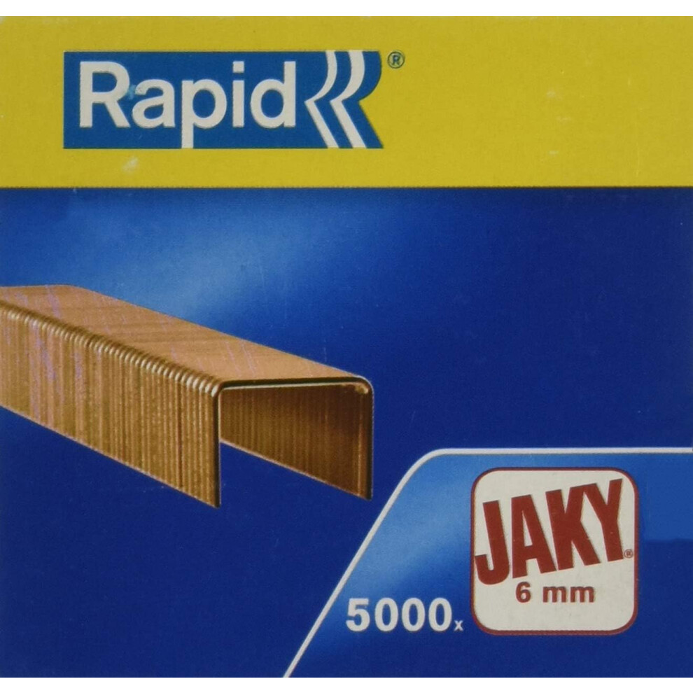 Rapid Jaky 6mm Copper Staples, For Stapling up to 20 Sheets, Use with Staplers and Stapling Pliers, Copper Wire, Box of 5000, 11720001