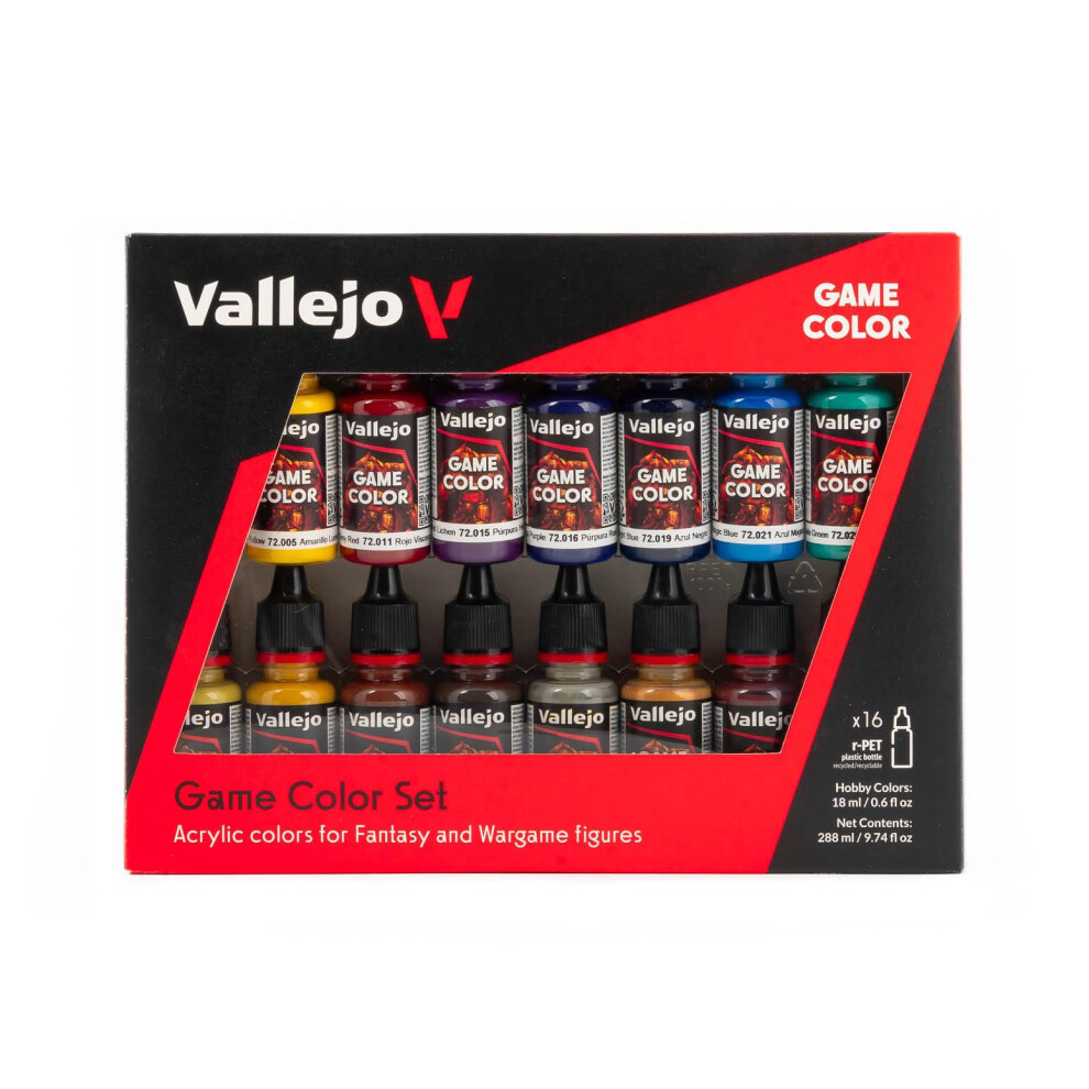 Vallejo Game Color Advanced Acrylic Paint Set - Assorted Colours (Pack of 16)