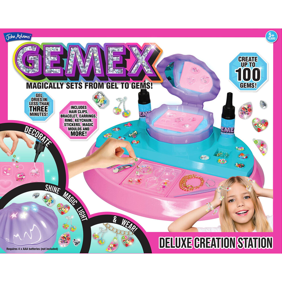 John Adams | GEMEX Deluxe Creation Station: Magically sets from gel to gems! | Arts & crafts | Ages 5+, Red