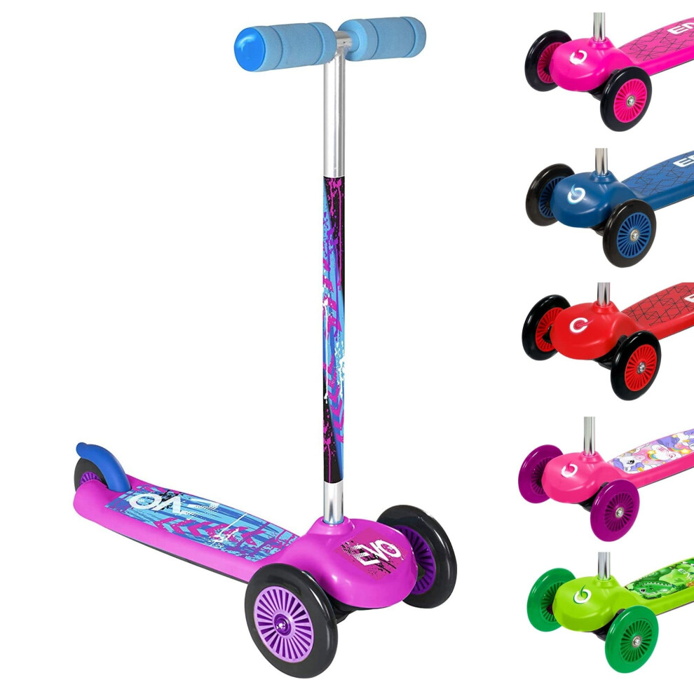 EVO Pink Move & Groove Scooter | Kids 3-Wheel Scooter Perfect For Boys & Girls