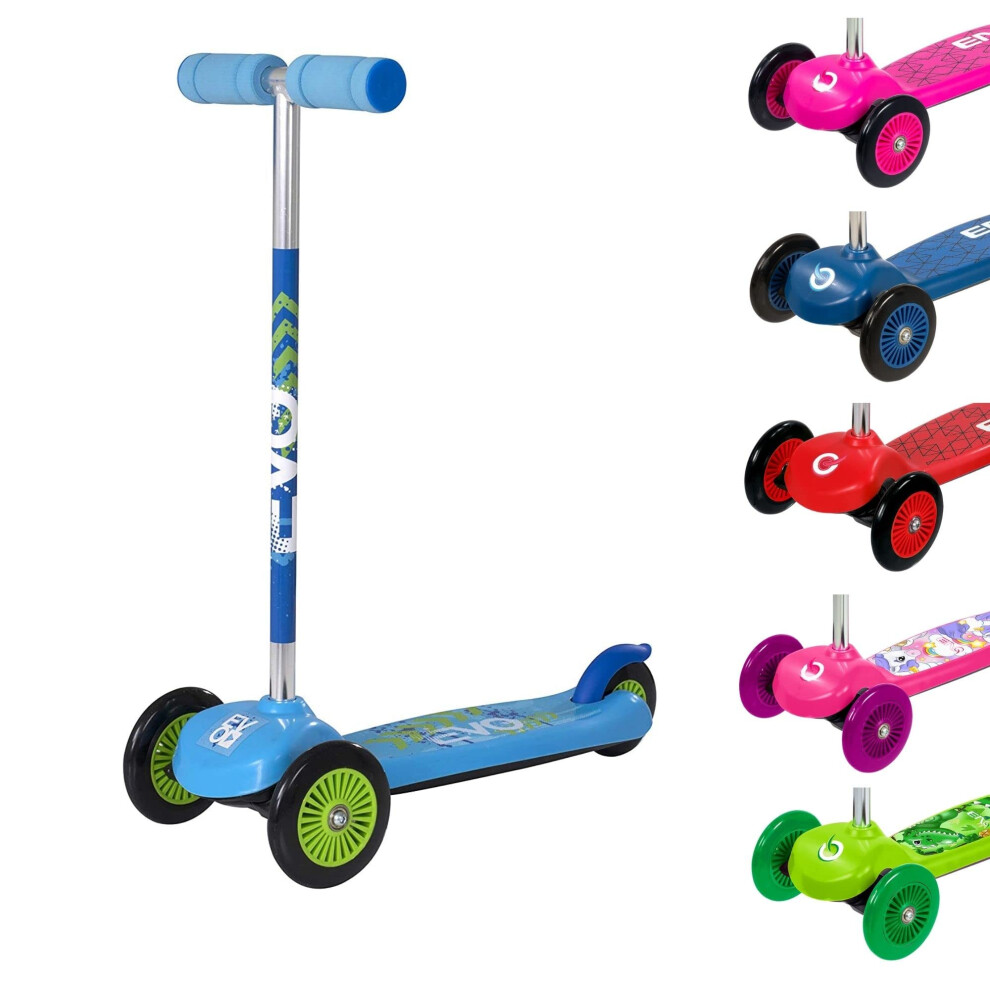 EVO Blue Move & Groove Scooter | Kids 3-Wheel Scooter Perfect For Boys & Girls