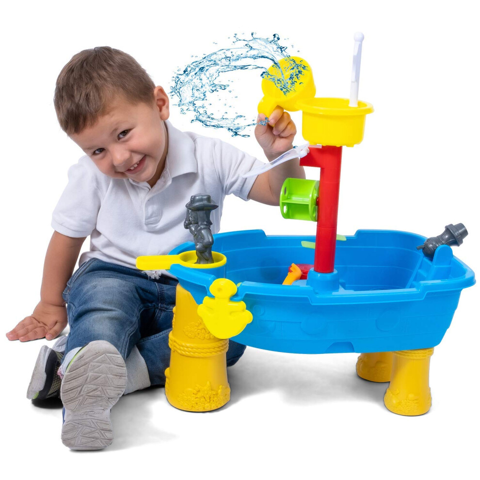 JoyKip Sand and Water Outdoor Pirate Activities Play Table for Kids Small Splashing Summer Fun Beach Toy For Children Ages 3 Birthday perfect for on OnBuy