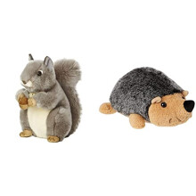 AURORA, 26172, MiYoni Squirrel, 10In, Soft Toy, Grey & World 31219 8-Inch Mini Flopsies Howie Hedgehog Plush
