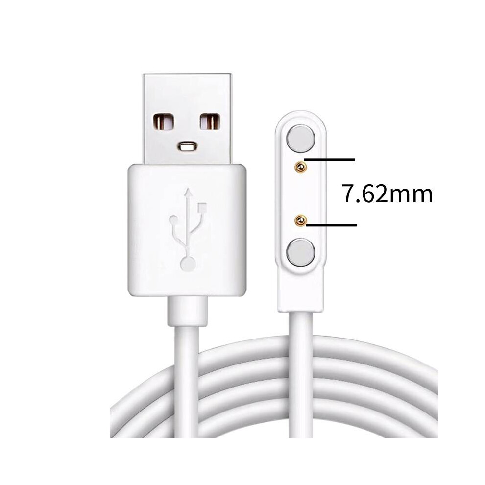 (7.62Mm 2Pin) 2 Or 4 Pin Magnetic Charger Charging Cable Distance For Smart Watch White