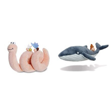 AURORA, 61431, Superworm, Soft Toy, Peach & Snail and The Whale Soft Toy, 61238, 7in, Grey, for Fans of The Book by Julia Donaldson and Axel