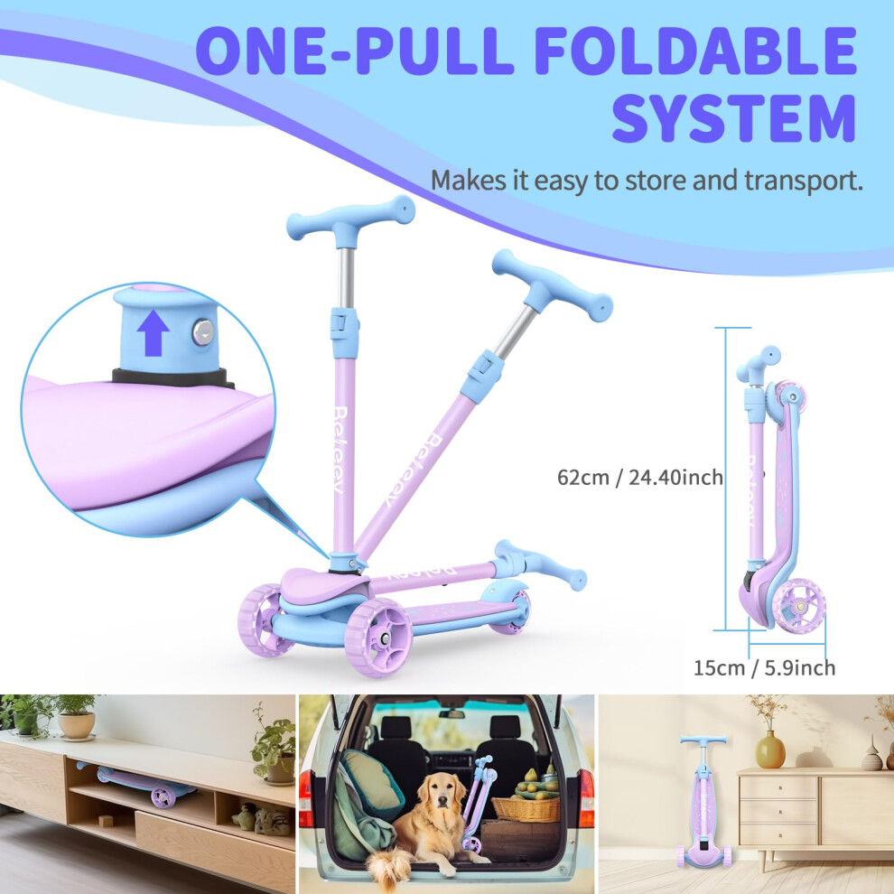 beleev-a8-foldable-kick-scooter-for-kids-ages-3-12--3-wheel-scooter-for-toddlers-girls-boys--light-up-scooter-kids-scooter-for-children--adjustable