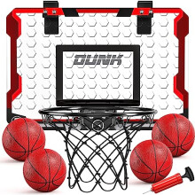 TEMI Basketball Hoop Indoor, Mini Basketball Hoop with 4 Balls, Over The Door Basketball Hoop for Kids and Adults, Basketball Toys for Boys Girls Age