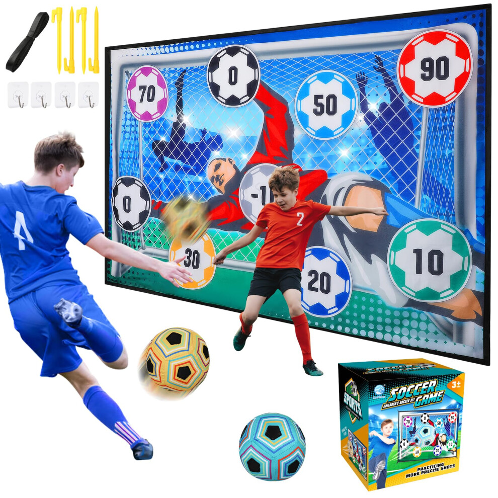 VATOS Football Ball Game Set for Kids, Indoor Outdoor Backyard Toss Football Goal Game with Velcro Balls, Foldable Flannel Goals, Birthday Easter Gift